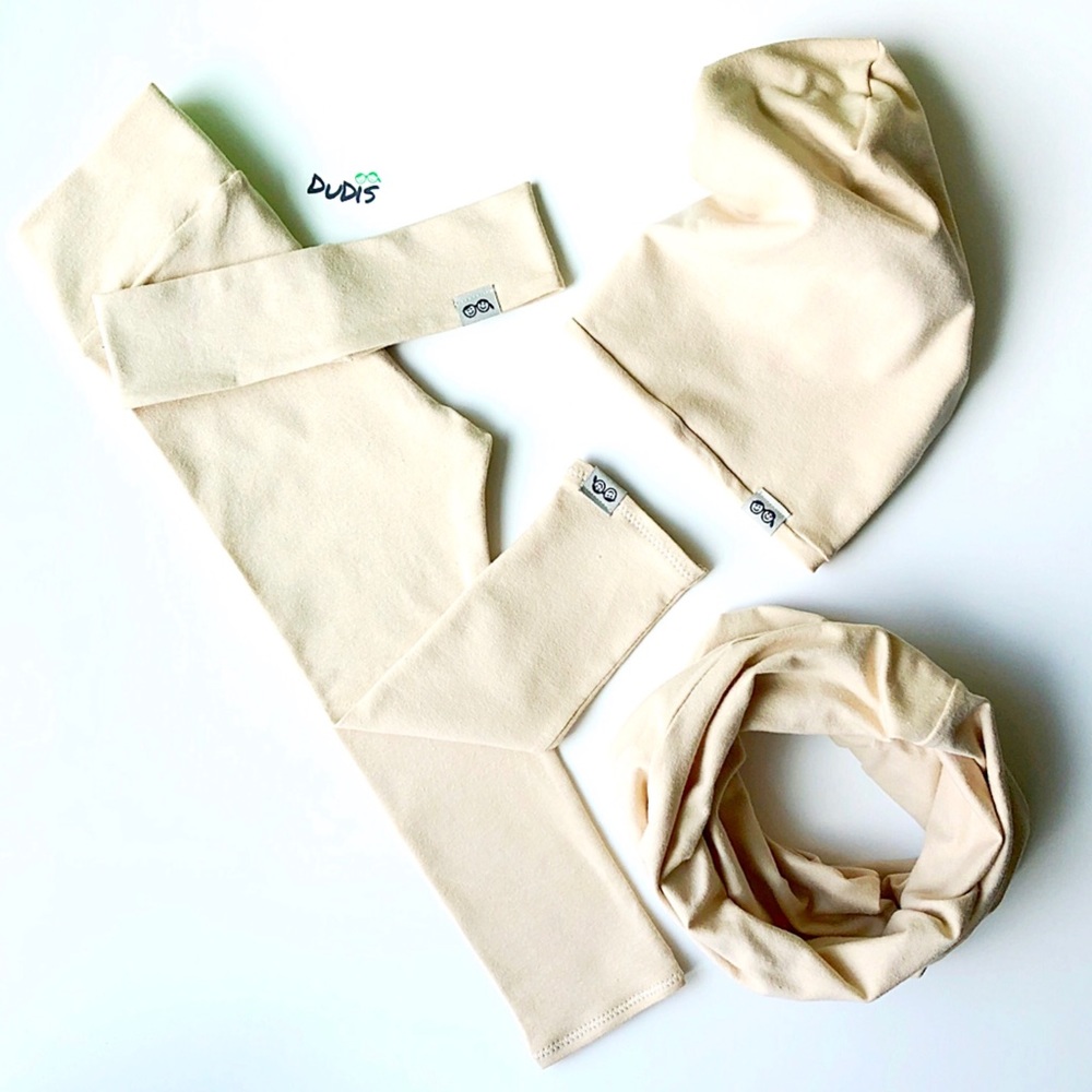 Baby Set, Leggings, headband, beanie, loop scarf